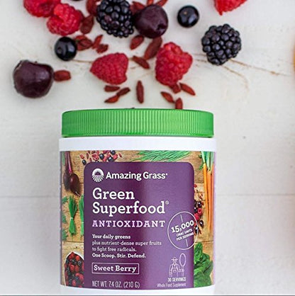 Superfood Greens Blend with Antioxidants, Digestive Enzymes, Fiber Prebiotics and Probiotics