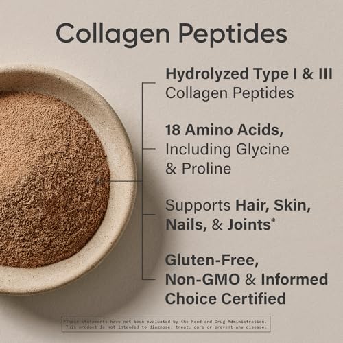 Sports Research Collagen Peptides - Hydrolyzed Type 1 & 3 Collagen Powder Protein Supplement for Healthy Skin, Nails, & Joints - Easy Mixing Vital Nutrients & Proteins, Collagen for Women & Men