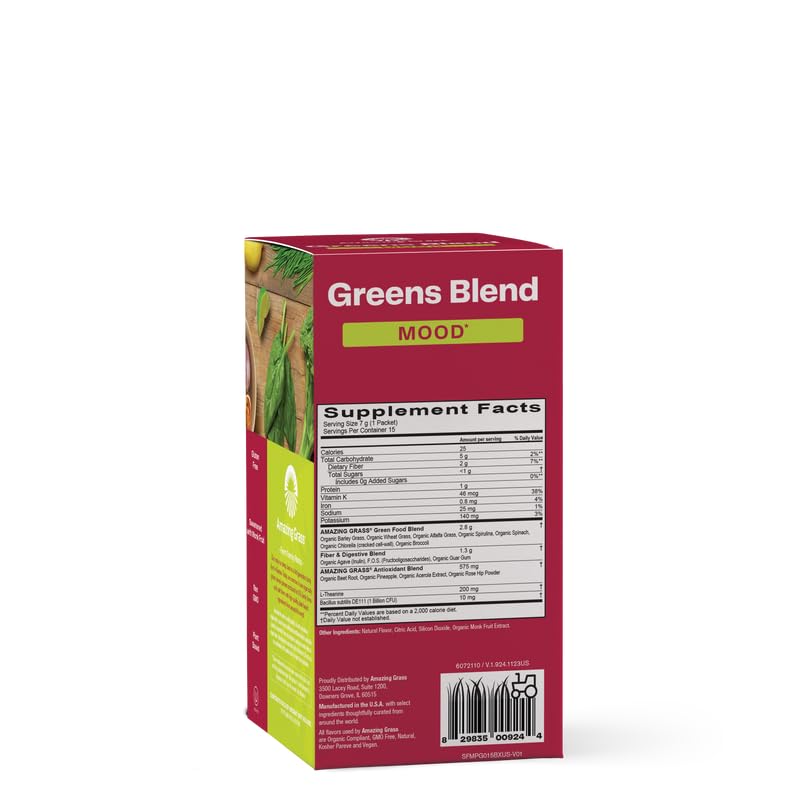 Superfood Greens Blend with Antioxidants, Digestive Enzymes, Fiber Prebiotics and Probiotics