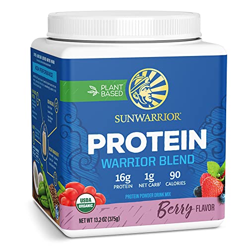 Vegan Organic Protein Powder Plant-based | BCAA Amino Acids Hemp Seed Soy Free Dairy Free Gluten Free Synthetic Free NON-GMO | Chocolate 30 Servings | Warrior Blend by Sunwarrior.