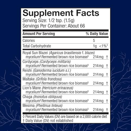 Host Defense Stamets 7 Mushroom Powder - 7 Species Blend - Mushroom Supplement for Immune Support with Royal Sun Blazei, Cordyceps, Reishi, Maitake, Lion's Mane, Chaga & Mesima - 7 oz (133 Servings)*