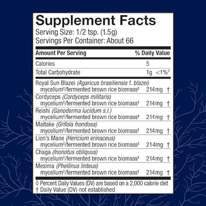 Host Defense Stamets 7 Mushroom Powder - 7 Species Blend - Mushroom Supplement for Immune Support with Royal Sun Blazei, Cordyceps, Reishi, Maitake, Lion's Mane, Chaga & Mesima - 7 oz (133 Servings)*