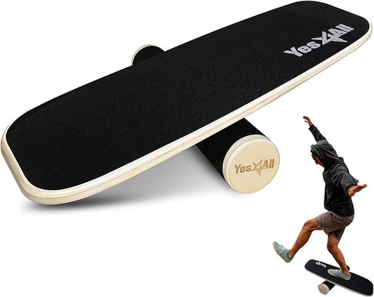 Balance Board Surf Sport Trainer with Adjustable Stoppers for Core Strength