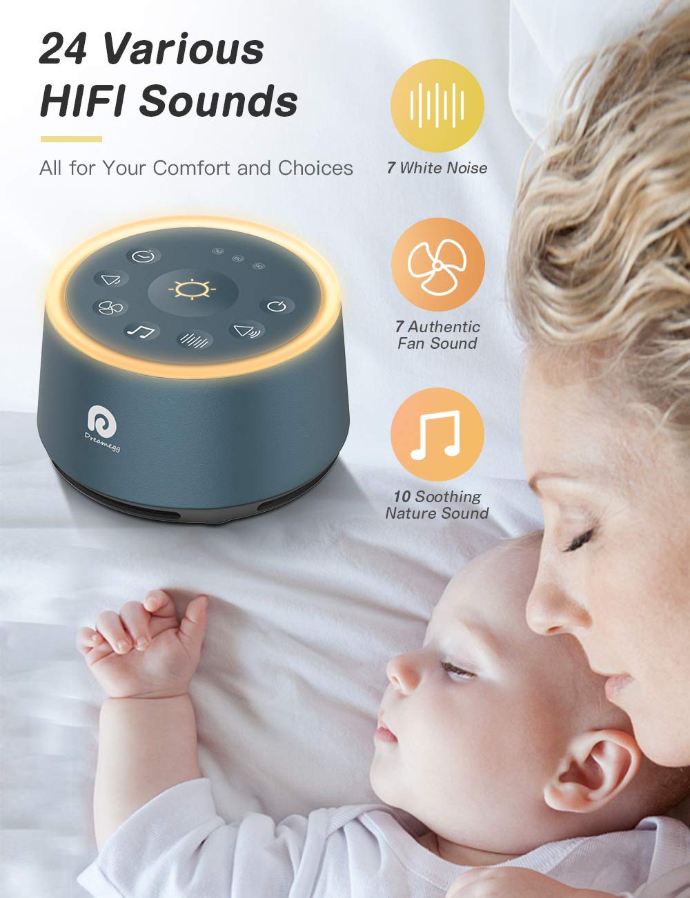 Ambient Light White Noise Sound Machine for Sleep & Meditation