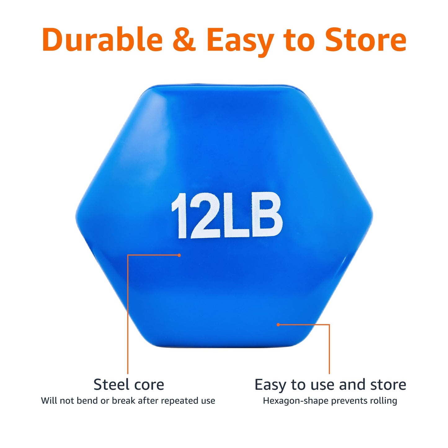 Vinyl Coated Hand Weights Dumbbells for Arm Strength, Pair of 2-20 Lbs.