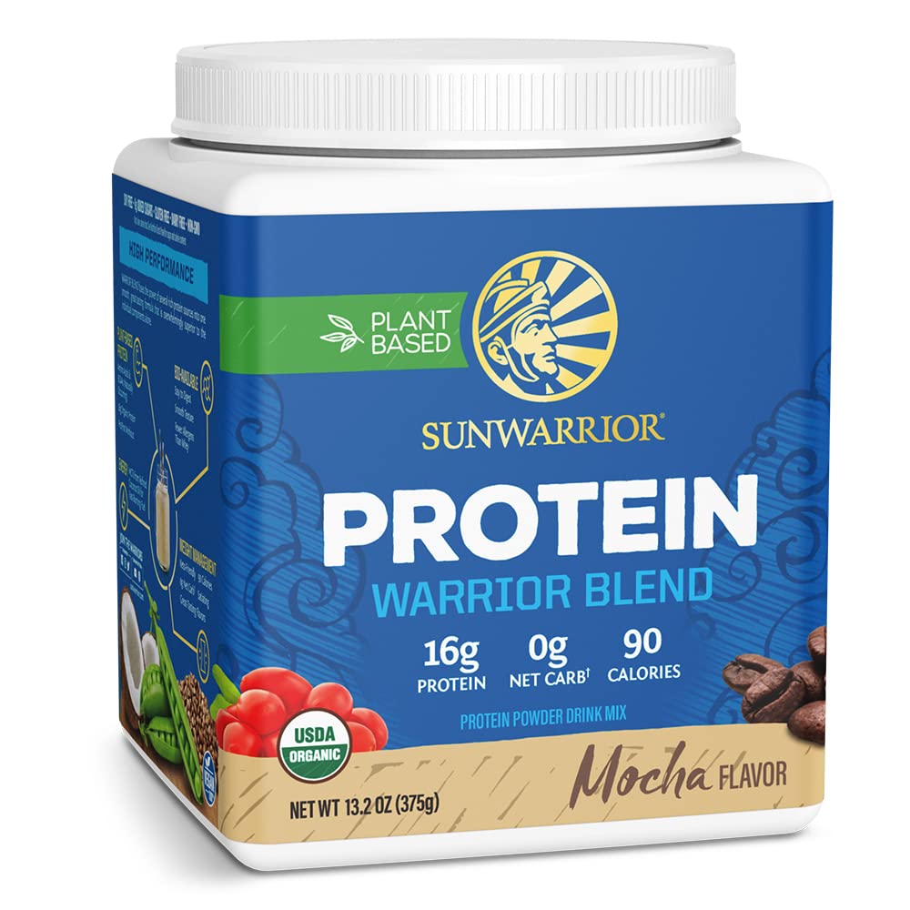 Vegan Organic Protein Powder Plant-based | BCAA Amino Acids Hemp Seed Soy Free Dairy Free Gluten Free Synthetic Free NON-GMO | Chocolate 30 Servings | Warrior Blend by Sunwarrior.