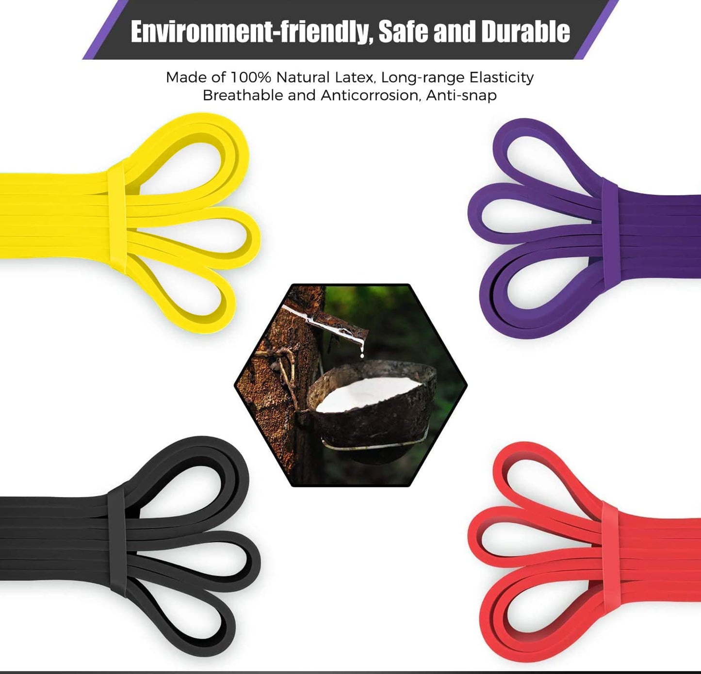 Extra Long Natural Rubber Loop Resistance Bands