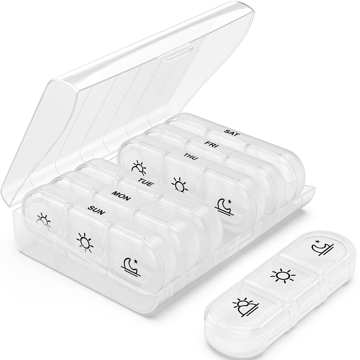 Weekly Vitamin Organizer 3 Times a Day Large 7 Day Portable Medicine Box - imprüv 