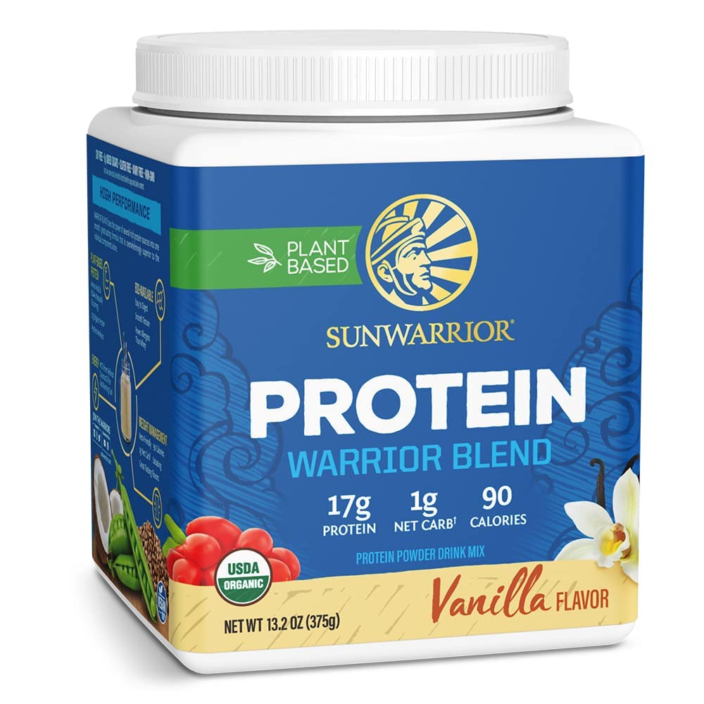 Vegan Organic Protein Powder Plant-based | BCAA Amino Acids Hemp Seed Soy Free Dairy Free Gluten Free Synthetic Free NON-GMO | Chocolate 30 Servings | Warrior Blend by Sunwarrior.