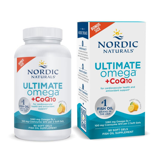 Nordic Naturals Omega-3 with CoQ10 for Heart and Brain Health, 120 Softgels