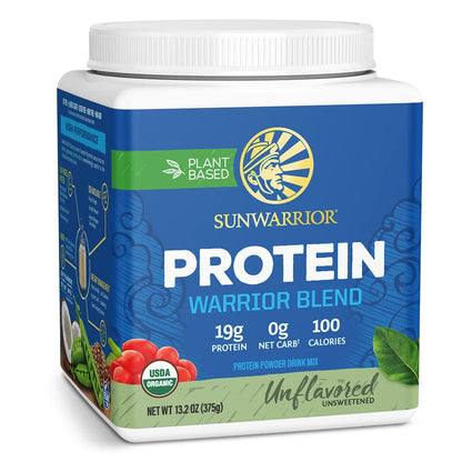 Vegan Organic Protein Powder Plant-based | BCAA Amino Acids Hemp Seed Soy Free Dairy Free Gluten Free Synthetic Free NON-GMO | Chocolate 30 Servings | Warrior Blend by Sunwarrior.