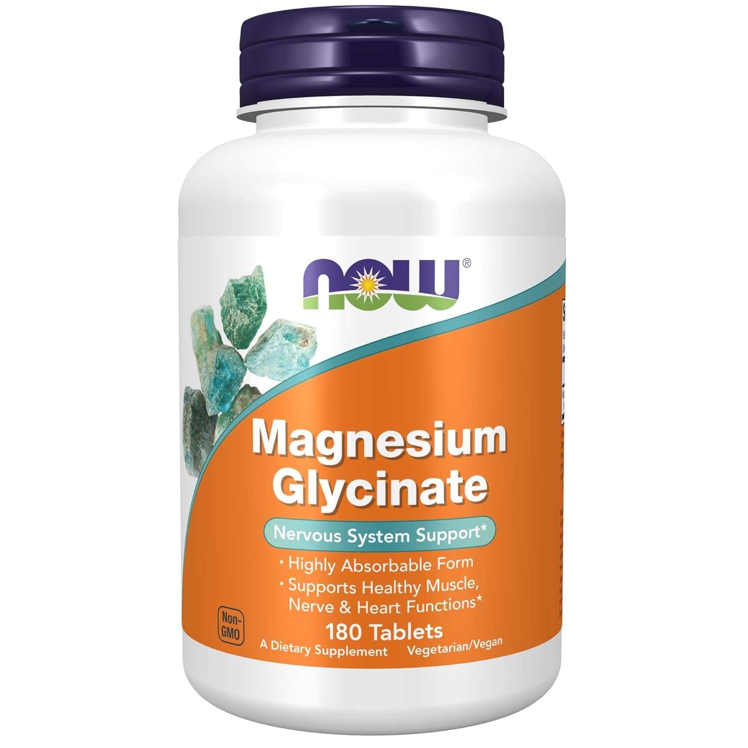 NOW Foods Magnesium Glycinate 100 mg Tablets for Muscle and Nerve Support, 90 Servings - imprüv 