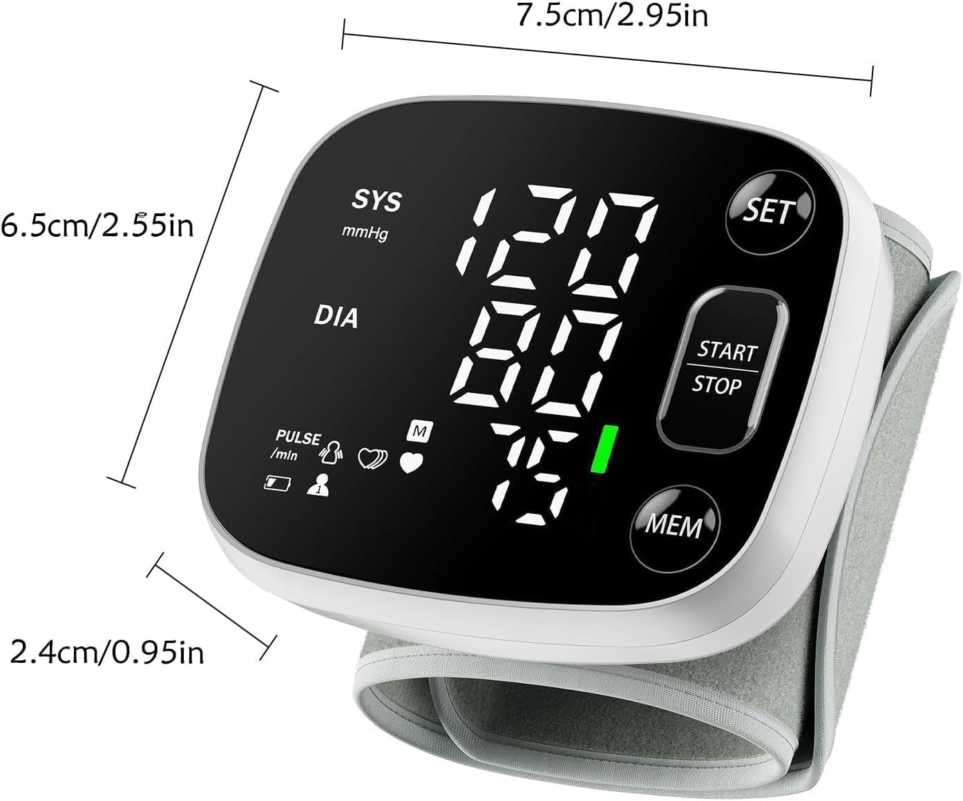 Wrist Blood Pressure Monitor with LED Display and Voice Guidance for Home Use - imprüv 