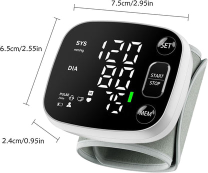 Wrist Blood Pressure Monitor with LED Display and Voice Guidance for Home Use - imprüv 