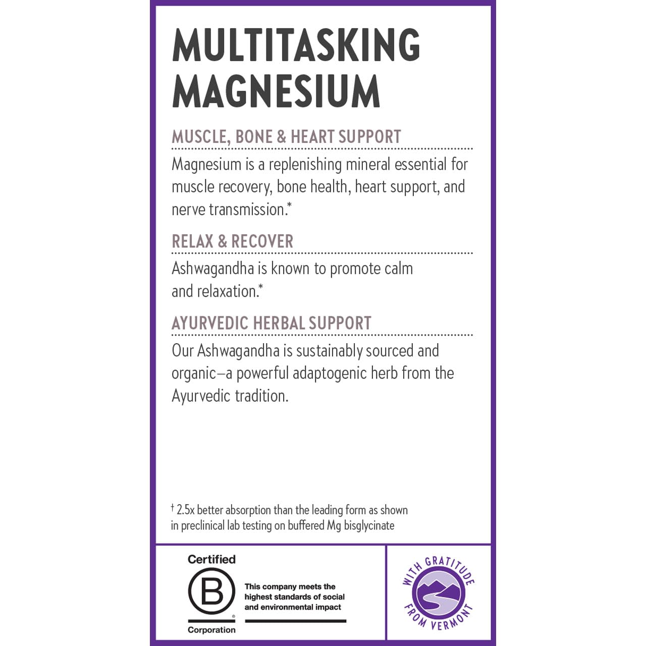 New Chapter Magnesium Glycinate with Ashwagandha for Muscle, Heart, Nerve and Bone Health
