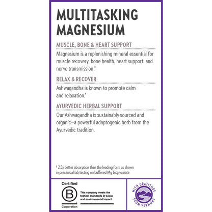 New Chapter Magnesium Glycinate with Ashwagandha for Muscle, Heart, Nerve and Bone Health