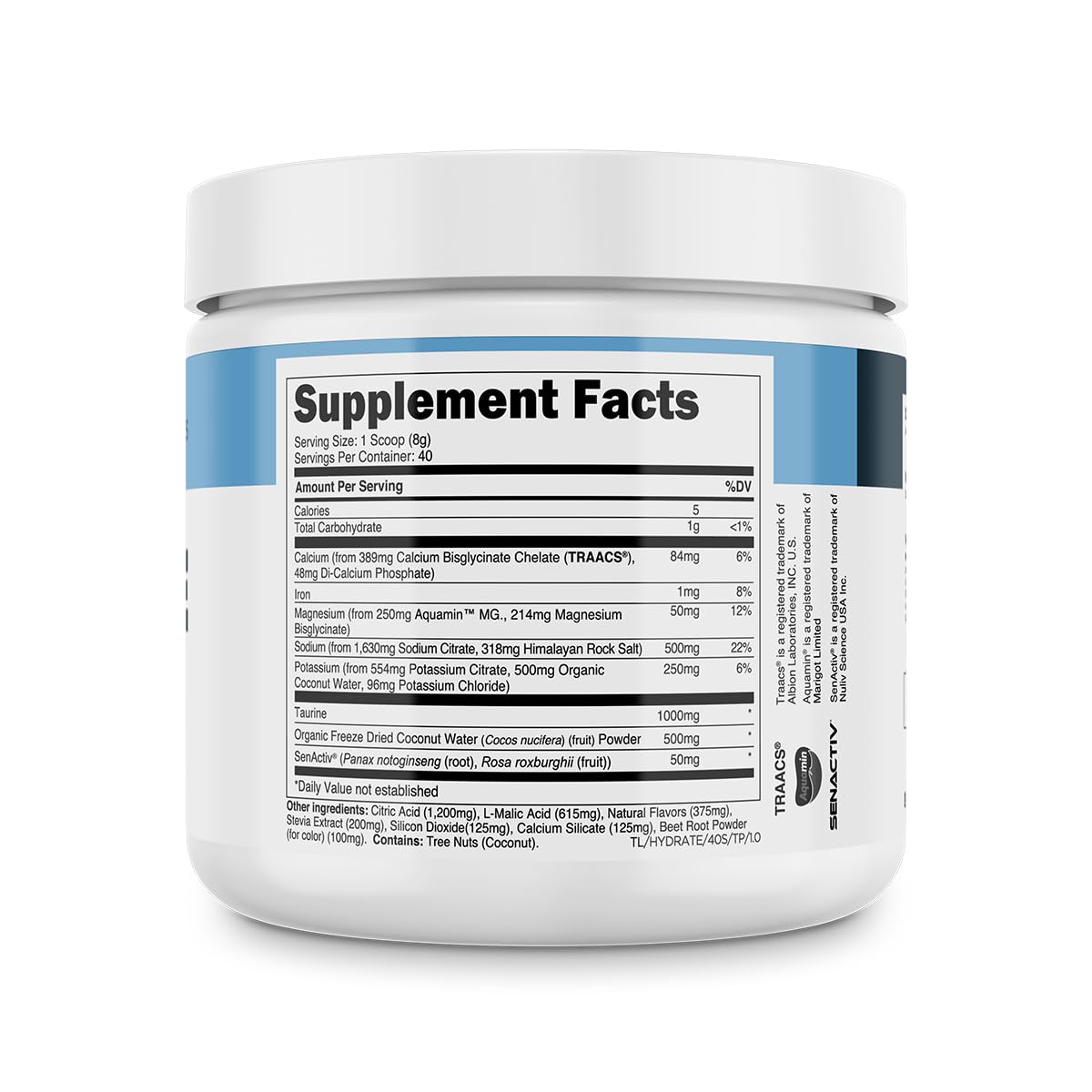 Transparent Labs Hydrate Electrolyte Powder with Coconut Water and Taurine - imprüv 