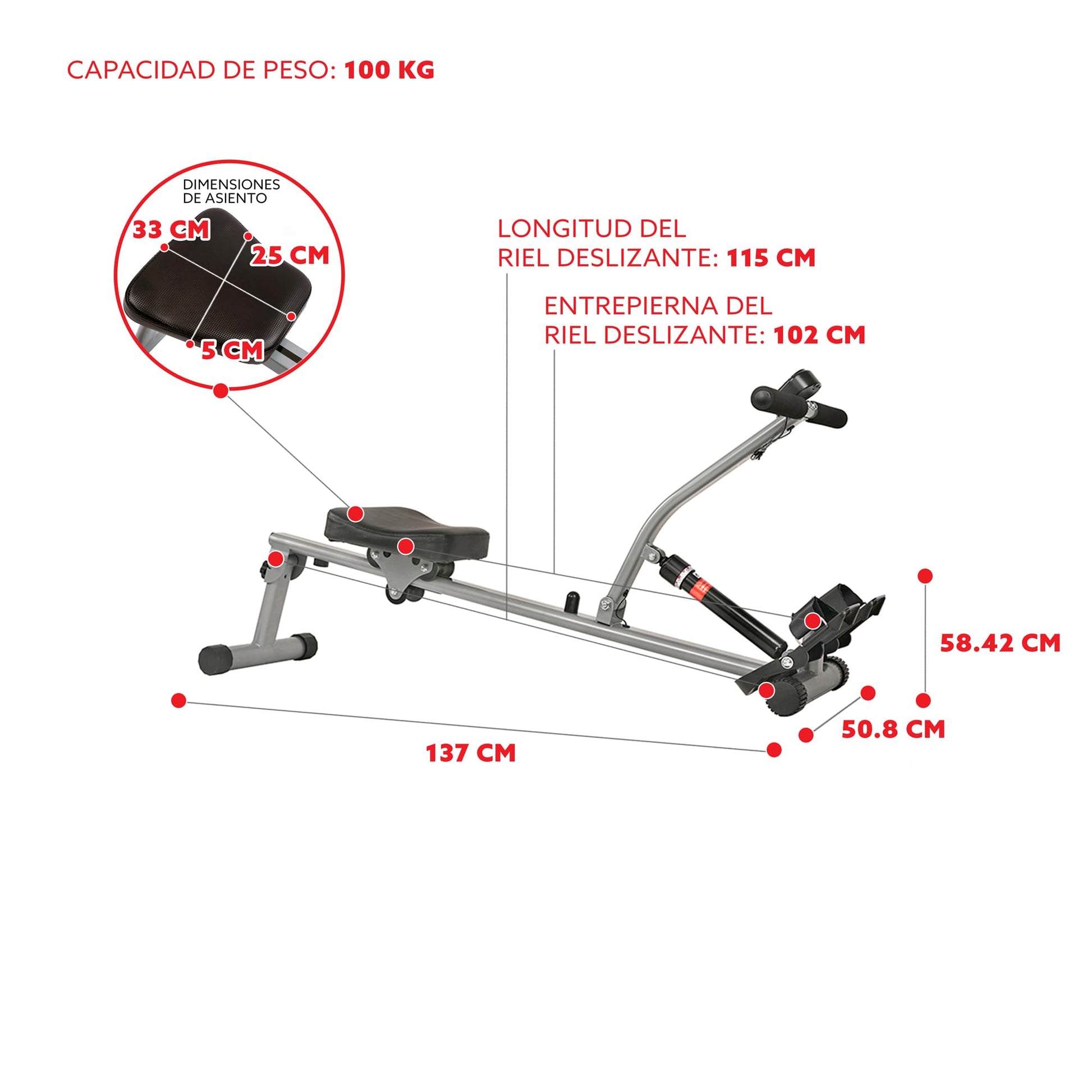 Compact Hydraulic Resistance Rowing Machine