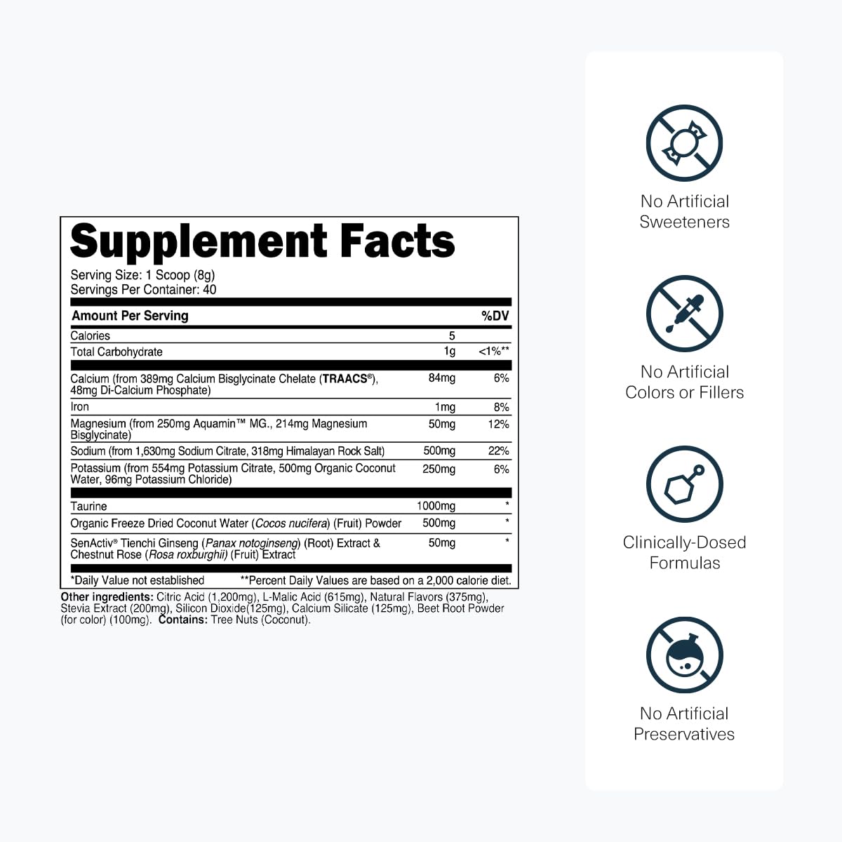 Transparent Labs Hydrate Electrolyte Powder with Coconut Water and Taurine - imprüv 