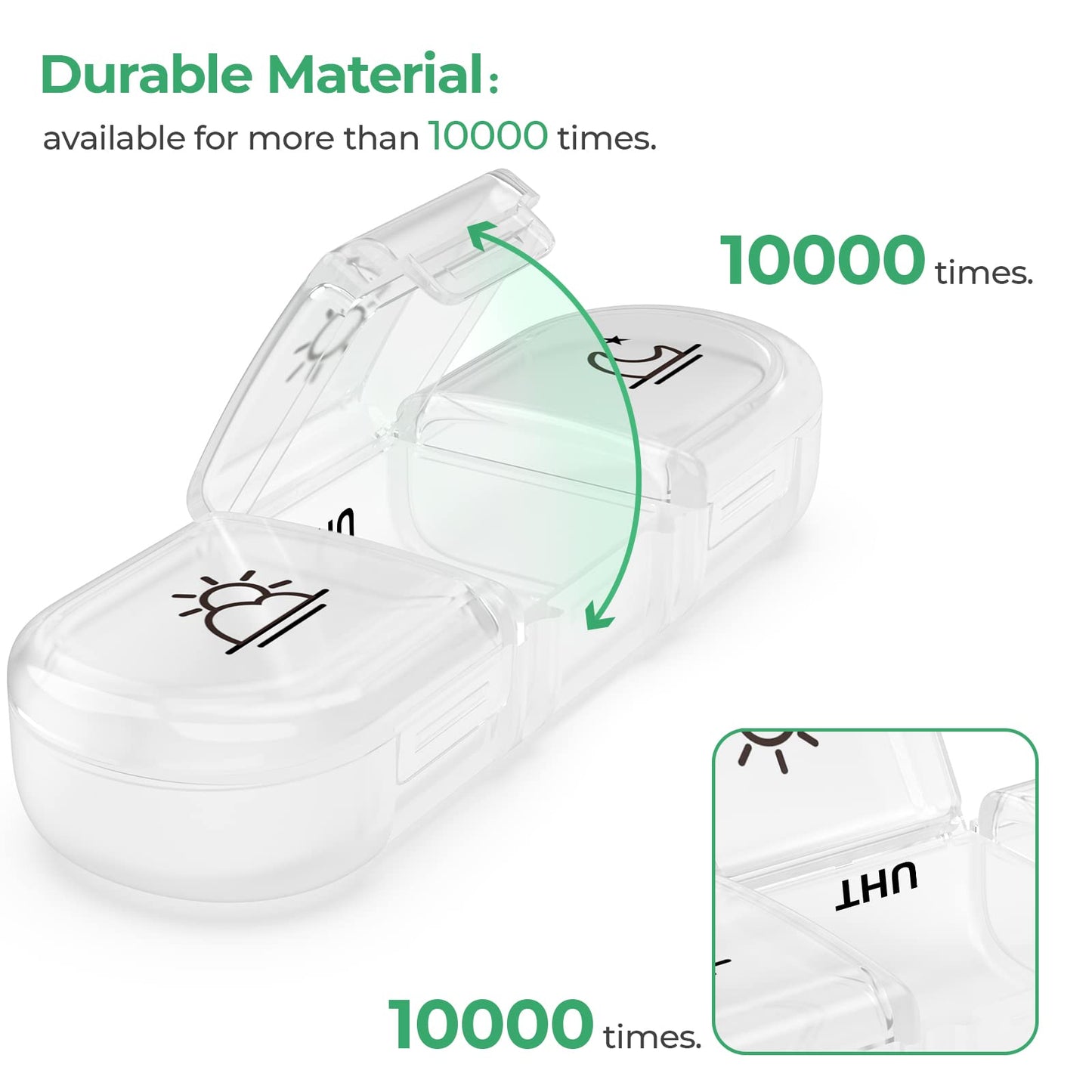 Weekly Vitamin Organizer 3 Times a Day Large 7 Day Portable Medicine Box - imprüv 