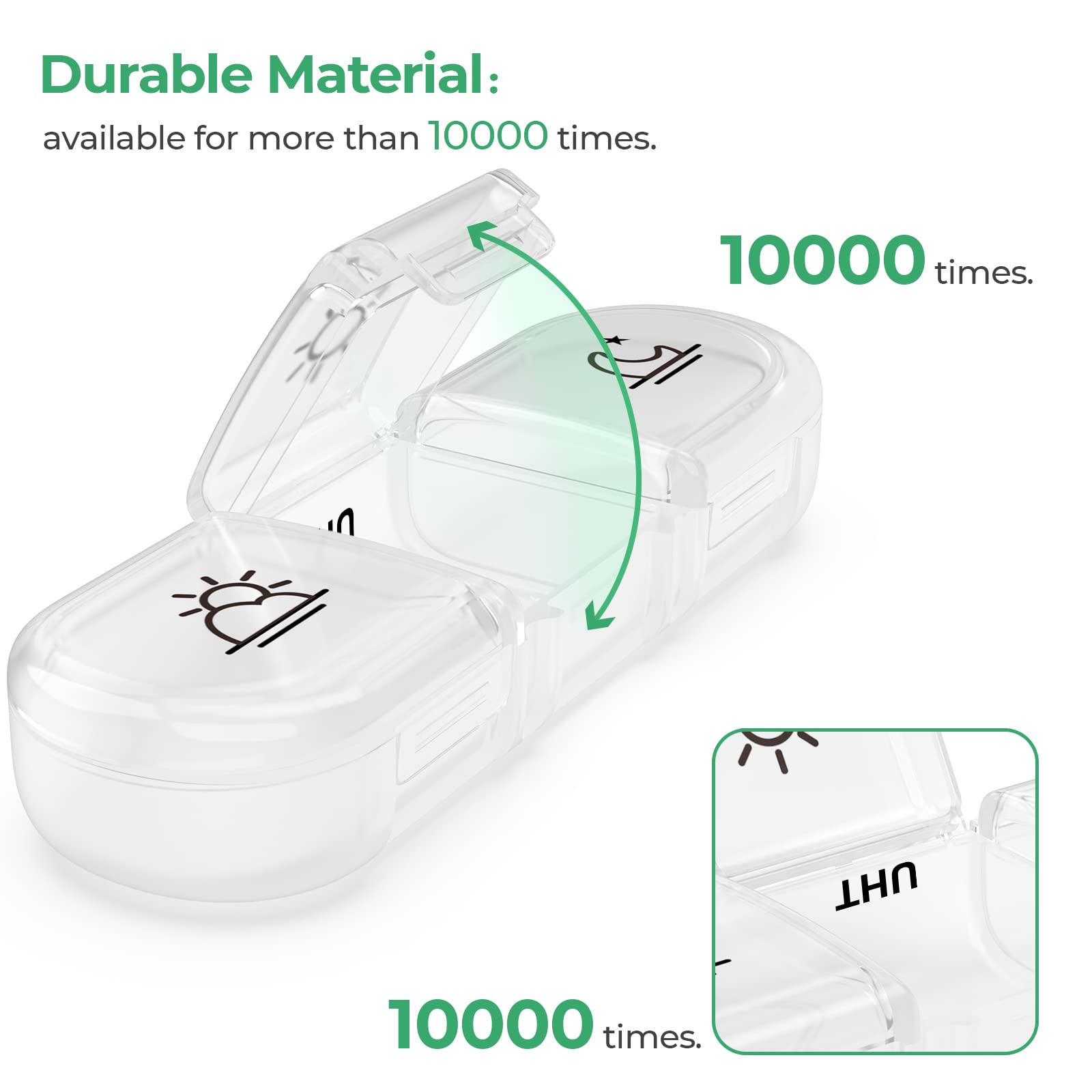 Weekly Vitamin Organizer 3 Times a Day Large 7 Day Portable Medicine Box - imprüv 