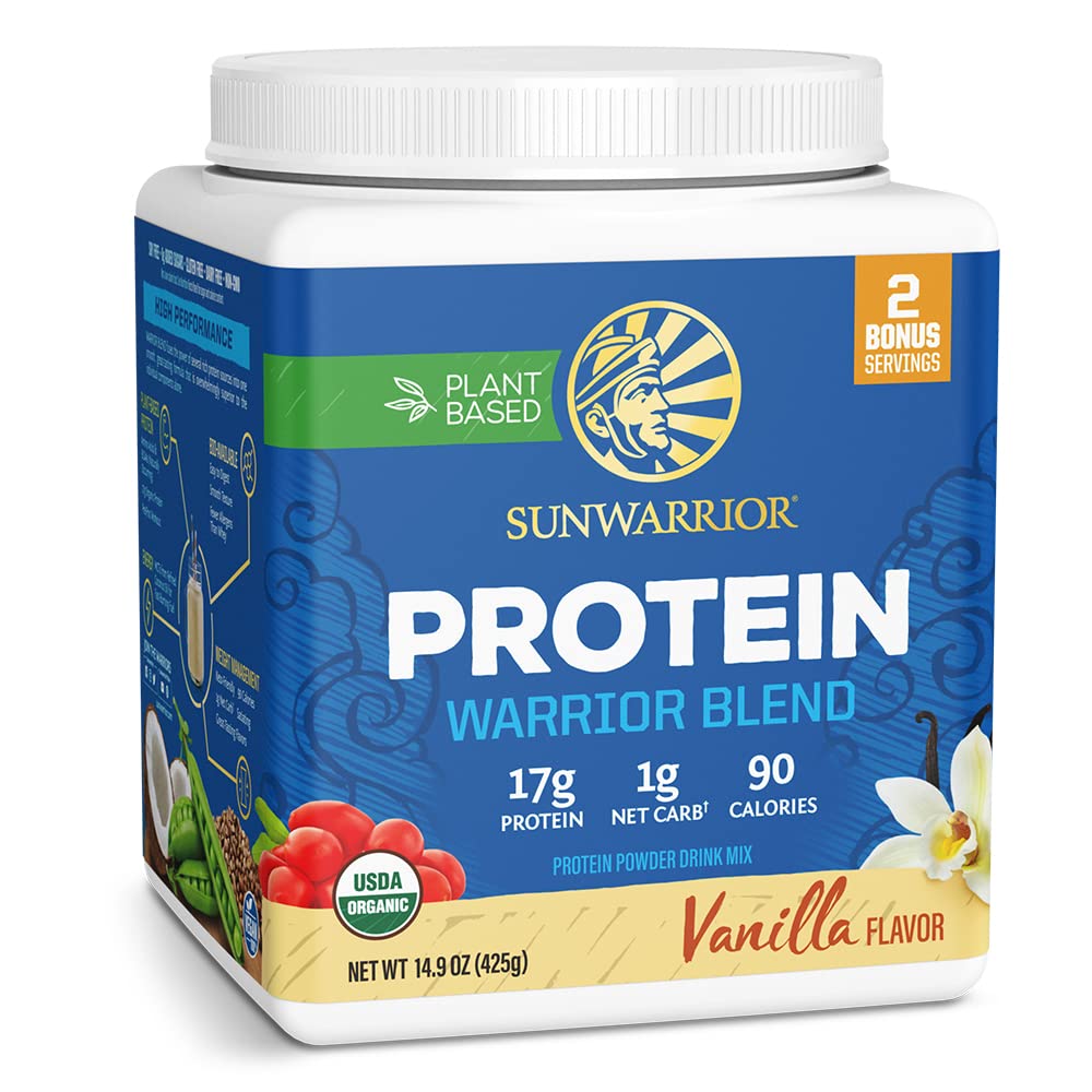 Vegan Organic Protein Powder Plant-based | BCAA Amino Acids Hemp Seed Soy Free Dairy Free Gluten Free Synthetic Free NON-GMO | Chocolate 30 Servings | Warrior Blend by Sunwarrior.