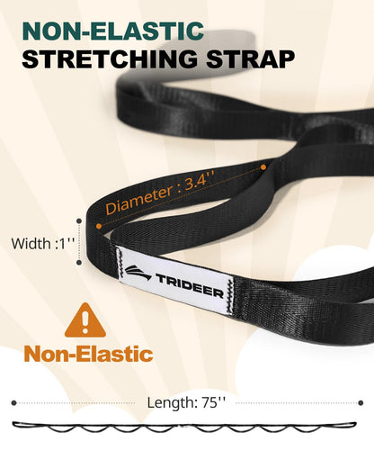 Non-Elastic Static Stretching Strap for Yoga and Physical Therapy - imprüv 