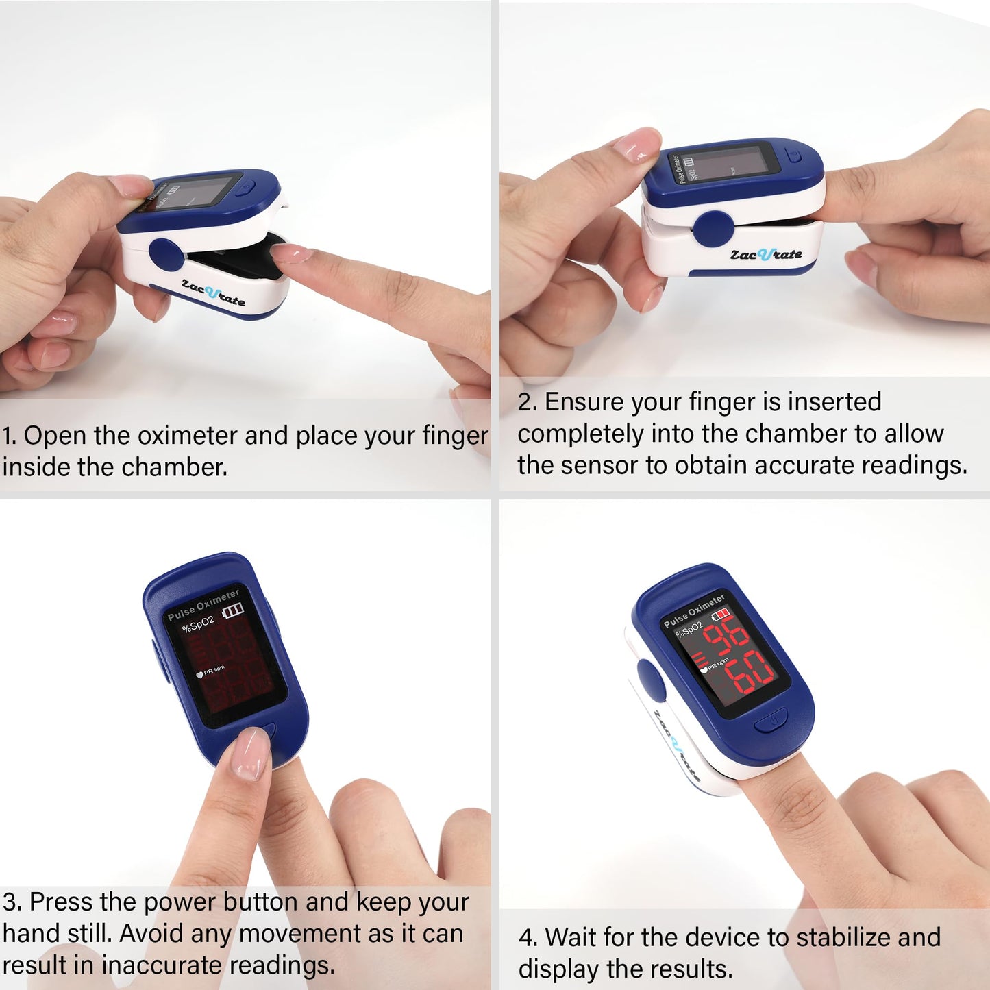 Fingertip Pulse Oximeter for Blood Oxygen and Heart Rate Monitoring - imprüv 