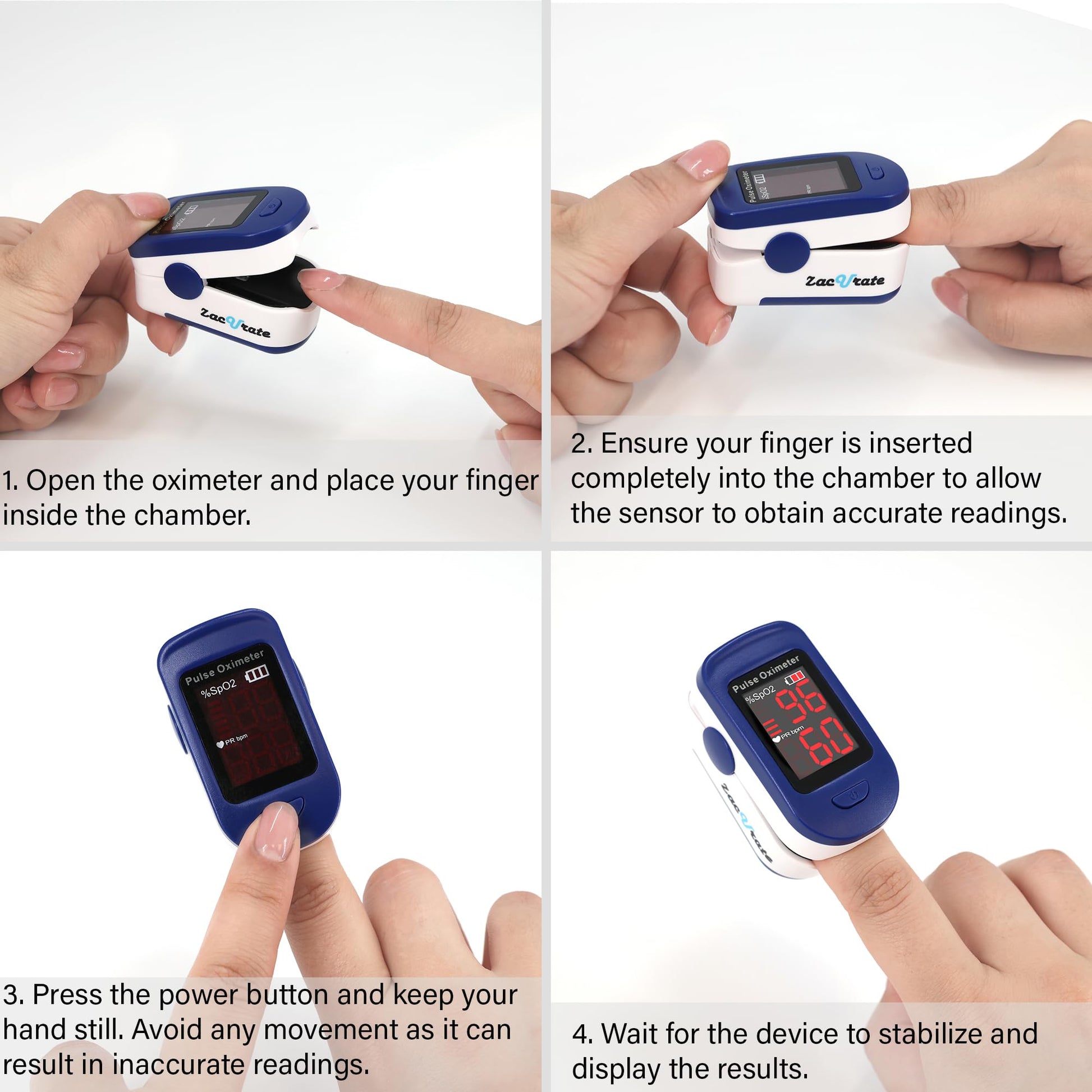 Fingertip Pulse Oximeter for Blood Oxygen and Heart Rate Monitoring - imprüv 