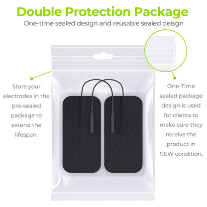 TENS Unit Electrode Pads, Rectangular Reusable Replacement - imprüv 