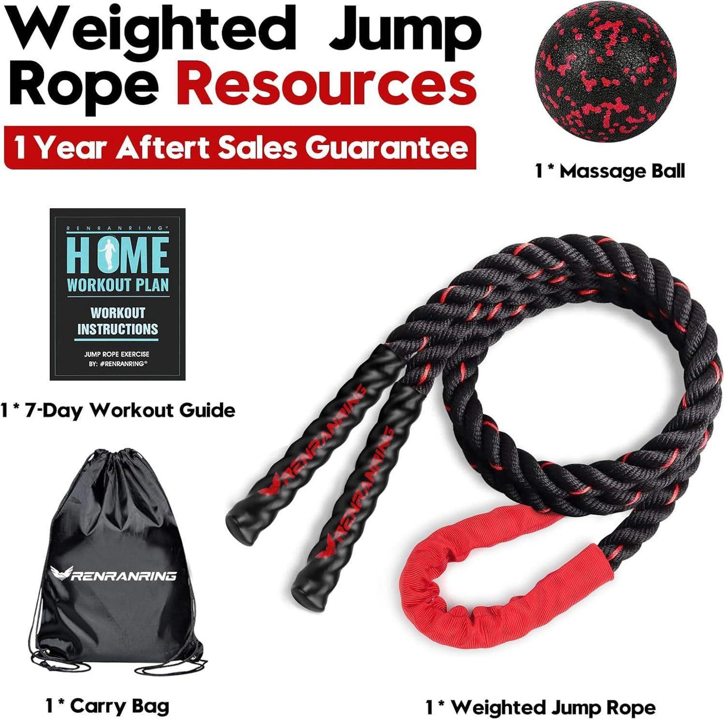 Weighted Jump Rope, 9.8ft Heavy Exercise Jumping Rope for Adults - imprüv 