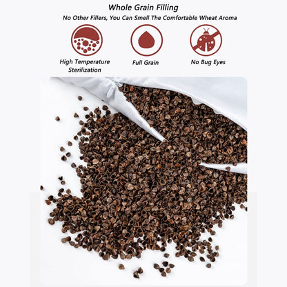 Cervical Roll Neck Pillow with 100% Buckwheat Filling for Sleep Support - imprüv 