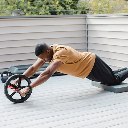 Power Wheel with Foot Straps for Functional Abs & Core Strength