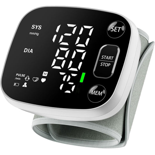 Wrist Blood Pressure Monitor with LED Display and Voice Guidance for Home Use - imprüv 