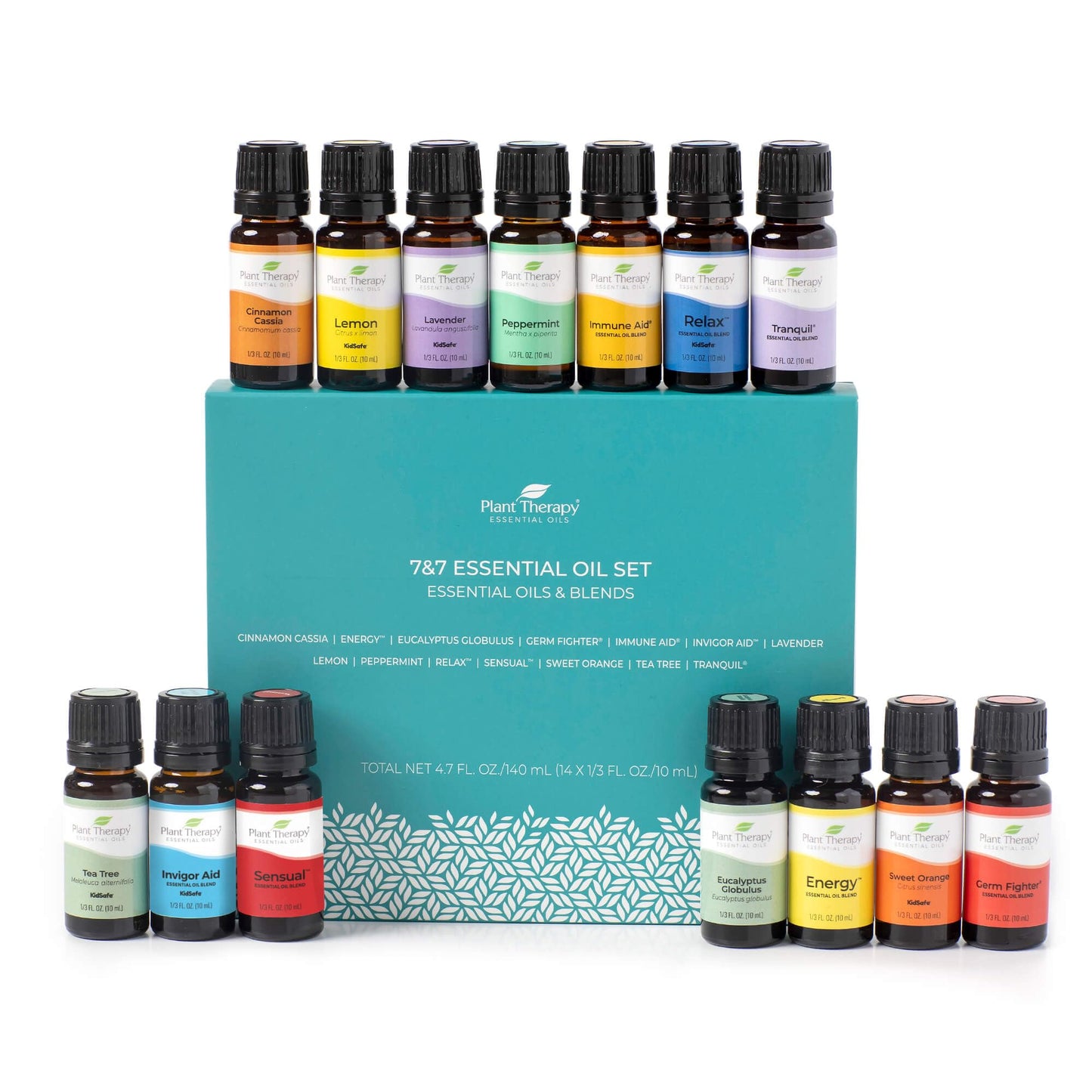 Plant Therapy 7 & 7 Essential Oils Set 7 Single Oils: Lavender, Peppermint & More, 7 Synergy Blends 100% Pure, Undiluted, Natural Aromatherapy, Therapeutic Grade 10 mL (1/3 oz)