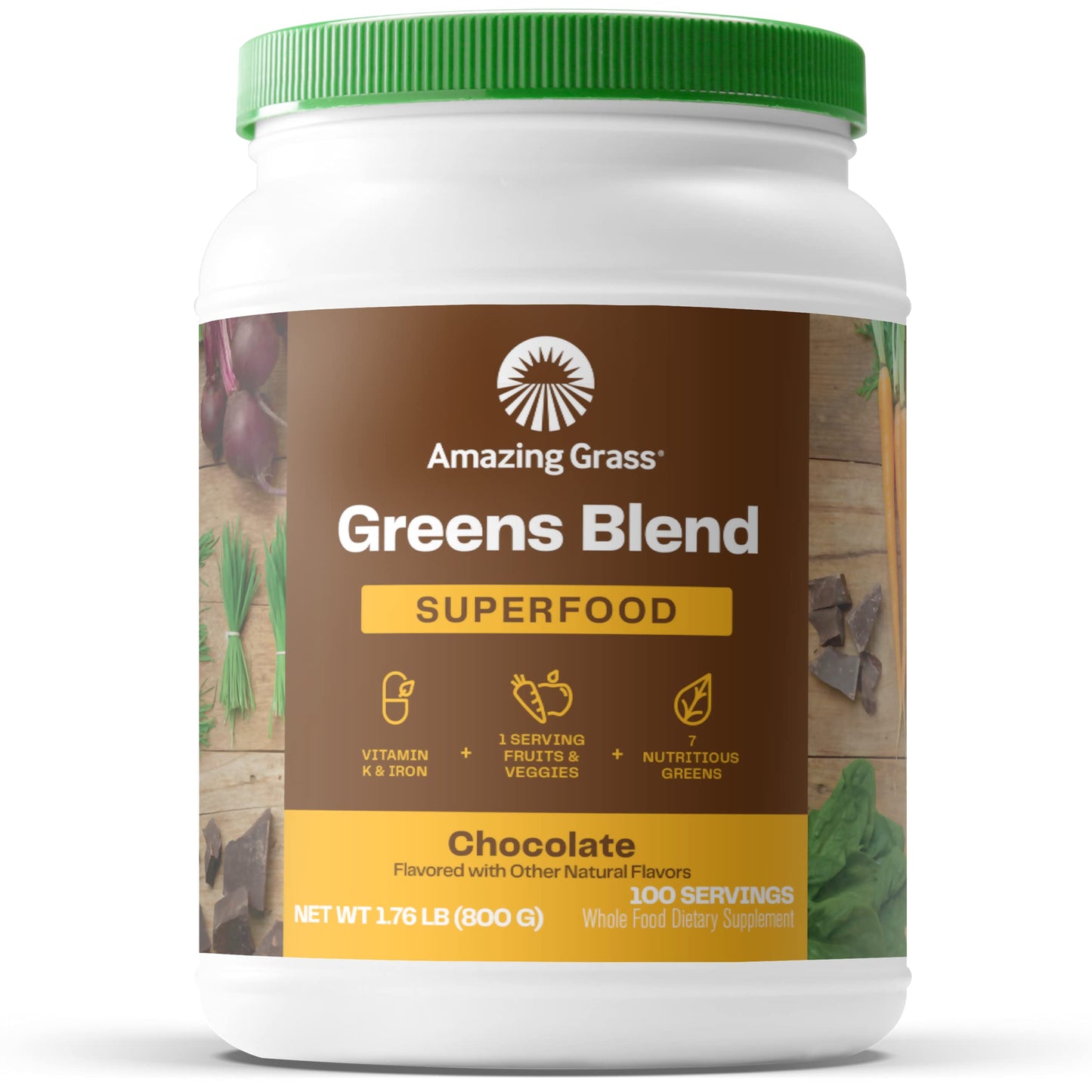 Superfood Greens Blend with Antioxidants, Digestive Enzymes, Fiber Prebiotics and Probiotics