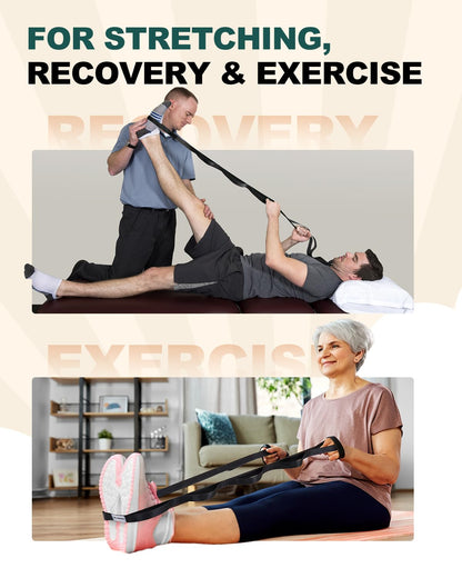 Non-Elastic Static Stretching Strap for Yoga and Physical Therapy - imprüv 