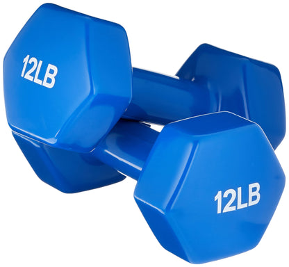 Vinyl Coated Hand Weights Dumbbells for Arm Strength, Pair of 2-20 Lbs.