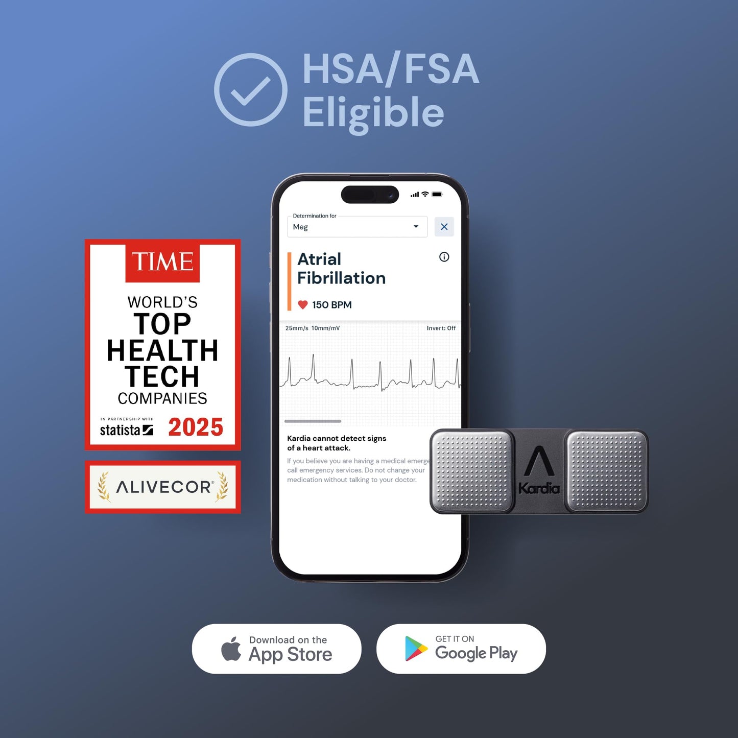 Personal EKG Monitor for Arrhythmia Detection, FDA-Cleared