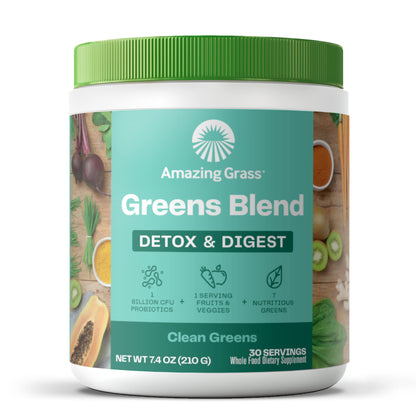 Superfood Greens Blend with Antioxidants, Digestive Enzymes, Fiber Prebiotics and Probiotics