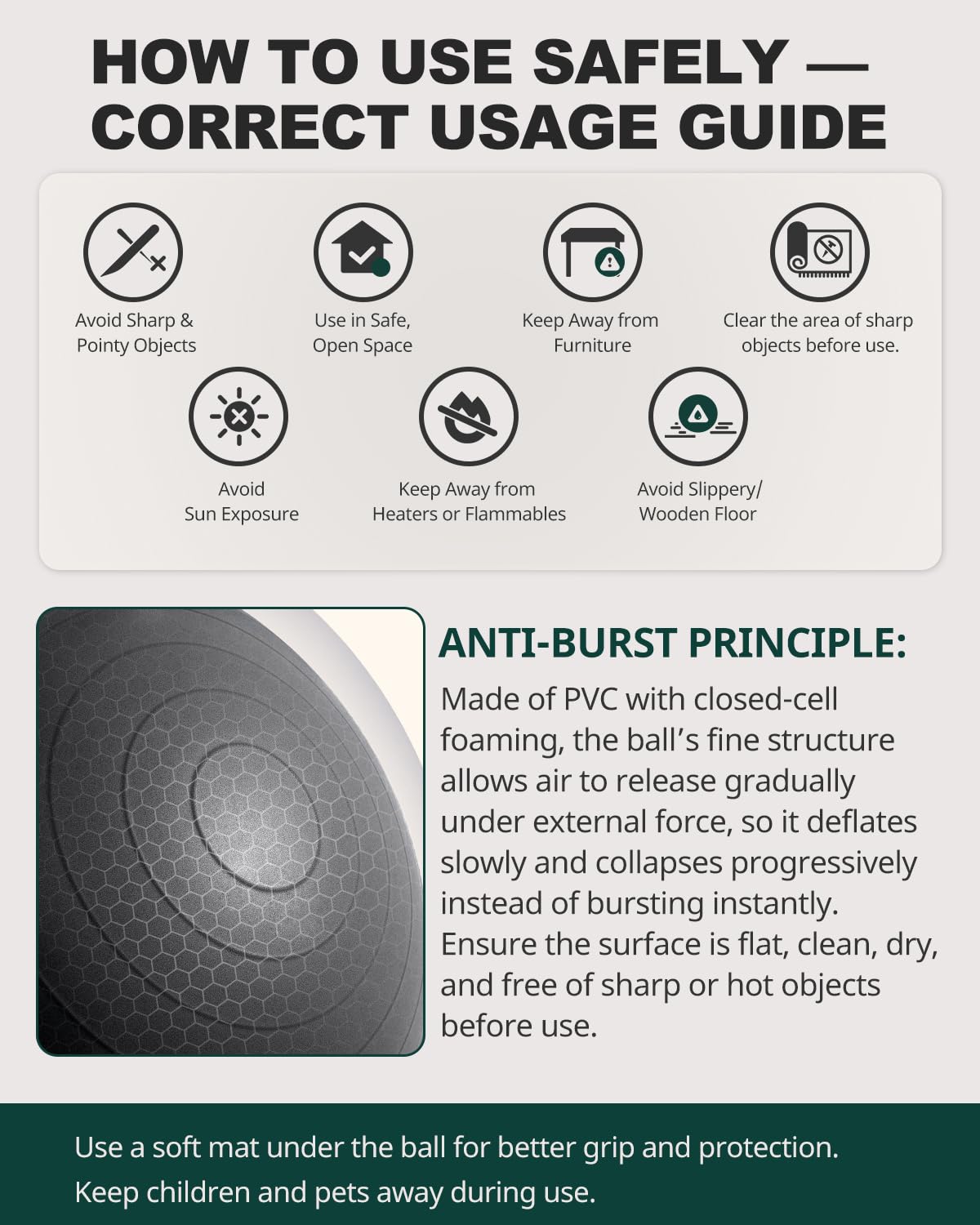 Trideer Exercise Yoga Ball for Balance and Core Stability