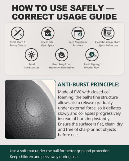 Trideer Exercise Yoga Ball for Balance and Core Stability