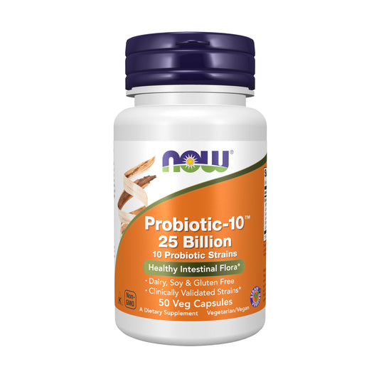 NOW Foods Probiotic-10™, 25 Billion CFU with 10 Probiotic Strains