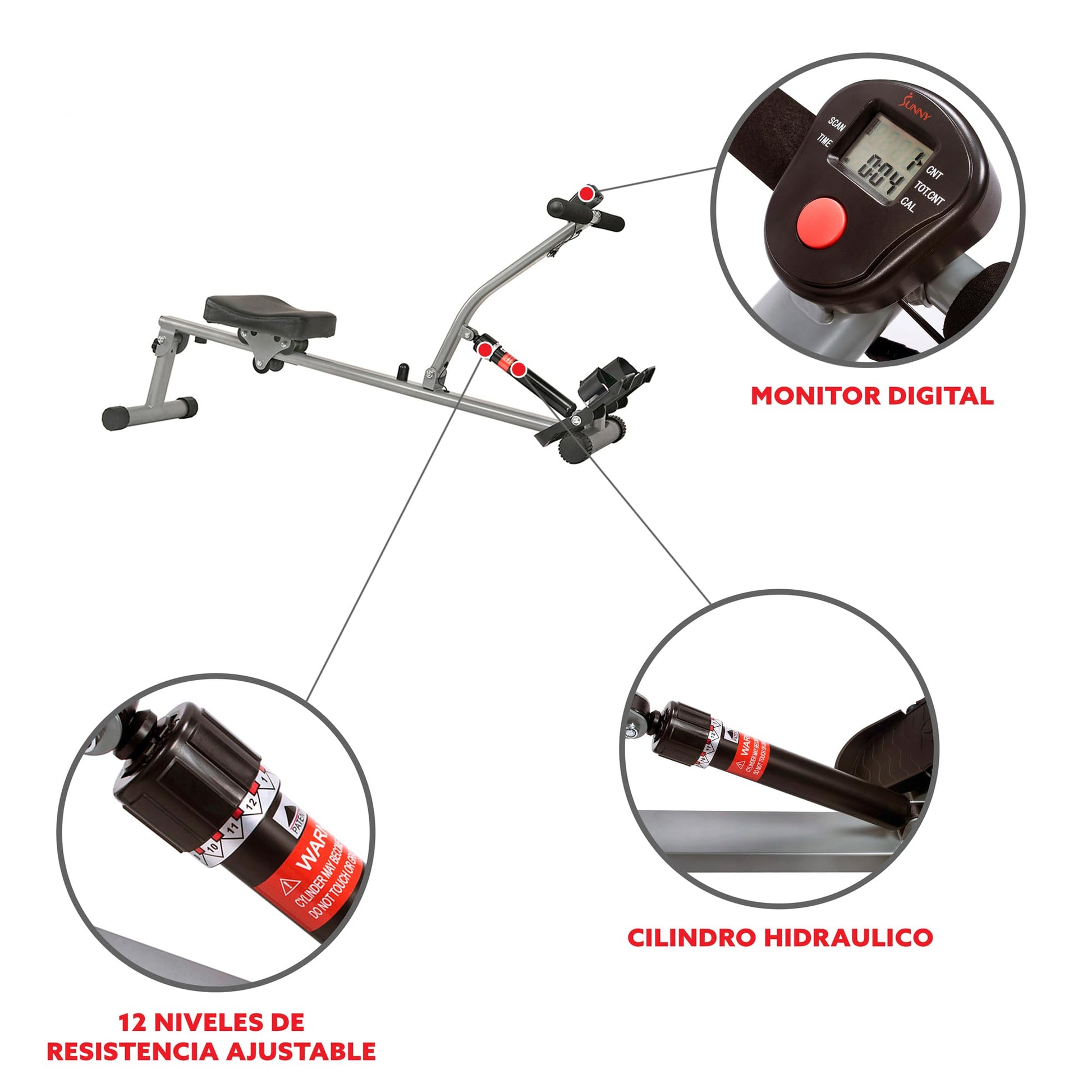 Compact Hydraulic Resistance Rowing Machine