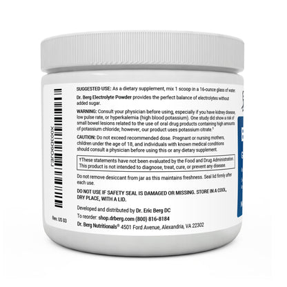 Dr. Berg Sugar Free Electrolyte Hydration Powder