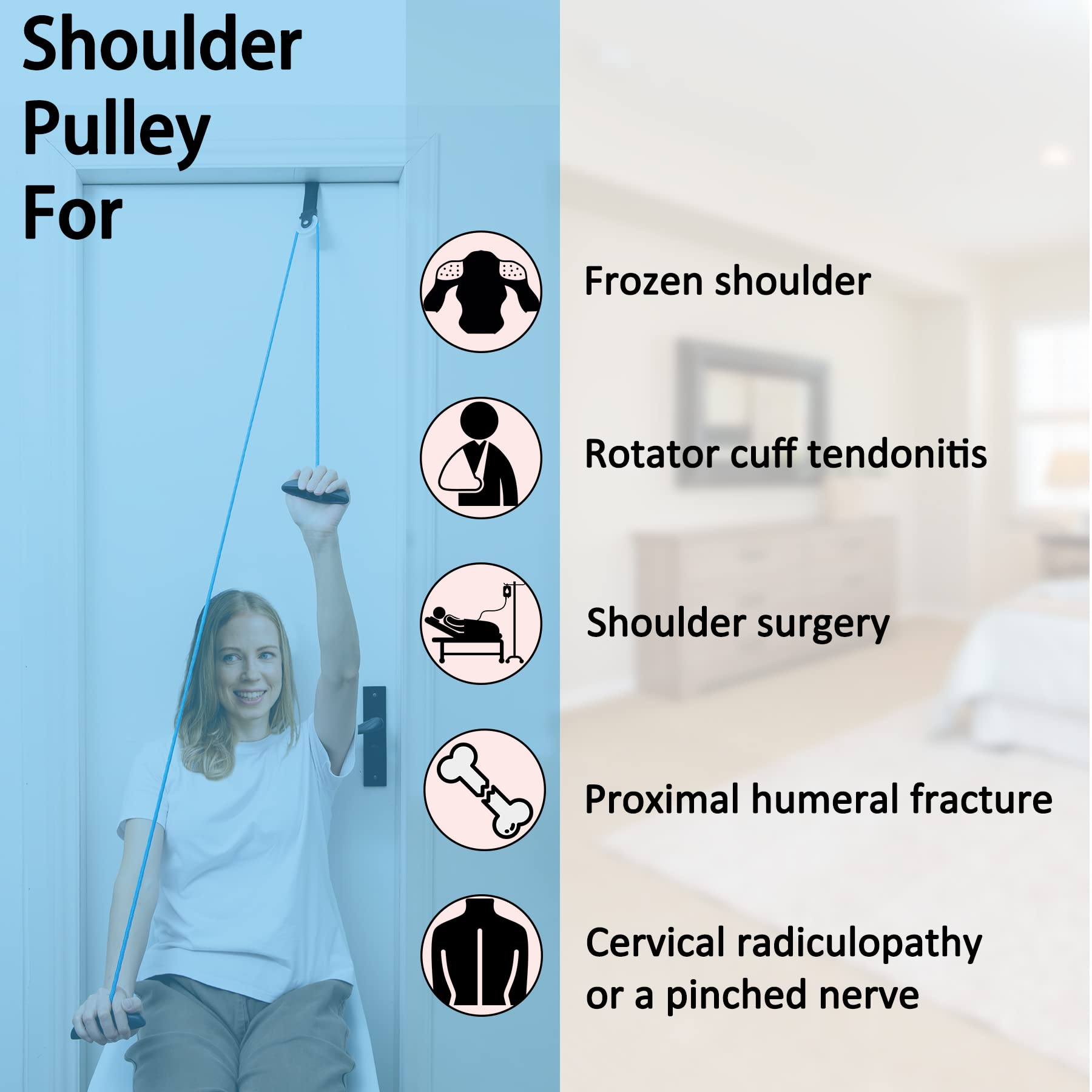 Over the Door Shoulder Pulley System for Passive Shoulder ROM