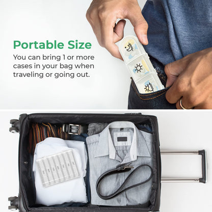 Weekly Vitamin Organizer 3 Times a Day Large 7 Day Portable Medicine Box - imprüv 