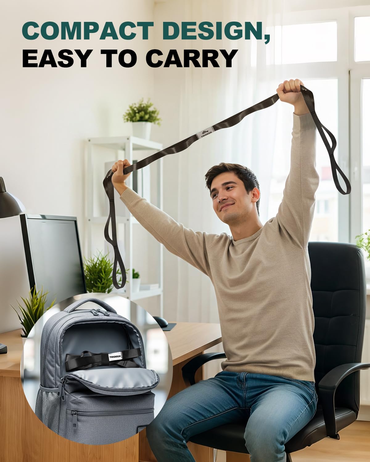 Non-Elastic Static Stretching Strap for Yoga and Physical Therapy - imprüv 