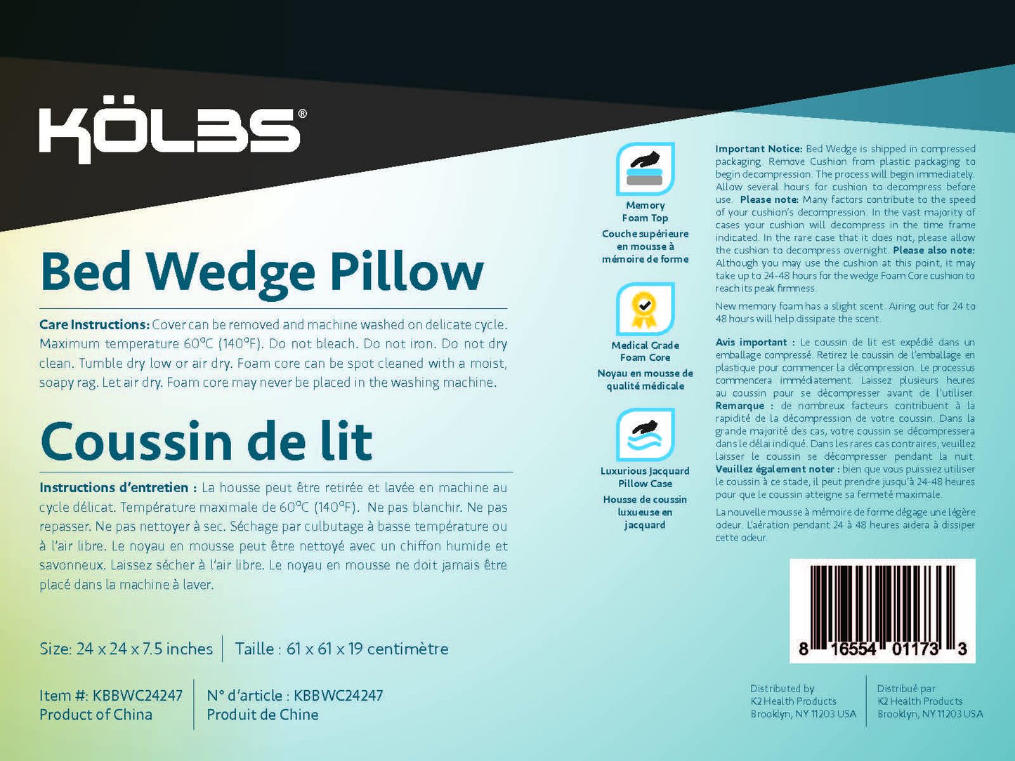 Bed Wedge Elevation Pillow Bolster