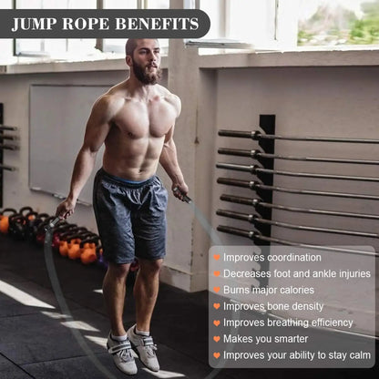 Weighted Jump Rope with Adjustable Length and Tangle-Free Ball Bearings - imprüv 